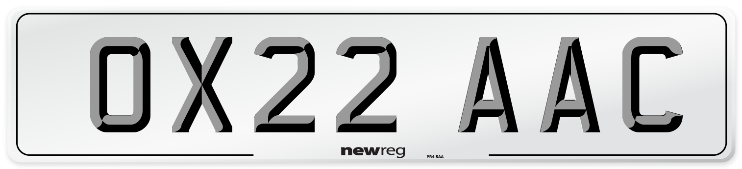 OX22 AAC Number Plate from New Reg